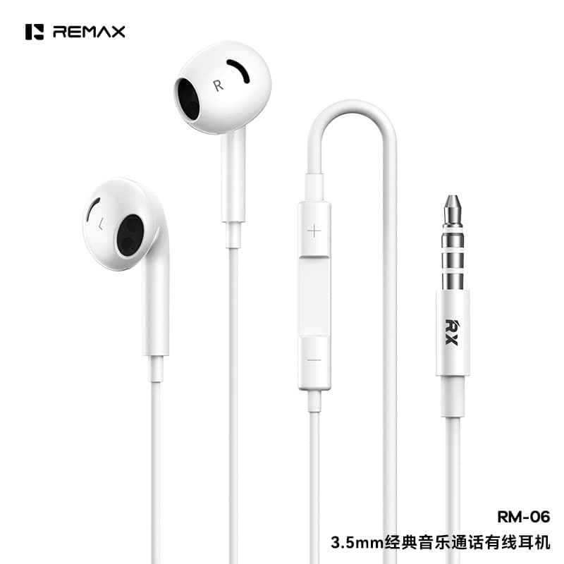 REMAX Ruiliang 3.5mm/TYPE-C Classic Music Call Wired Earphones Compatible with iPhone 17 RM-06