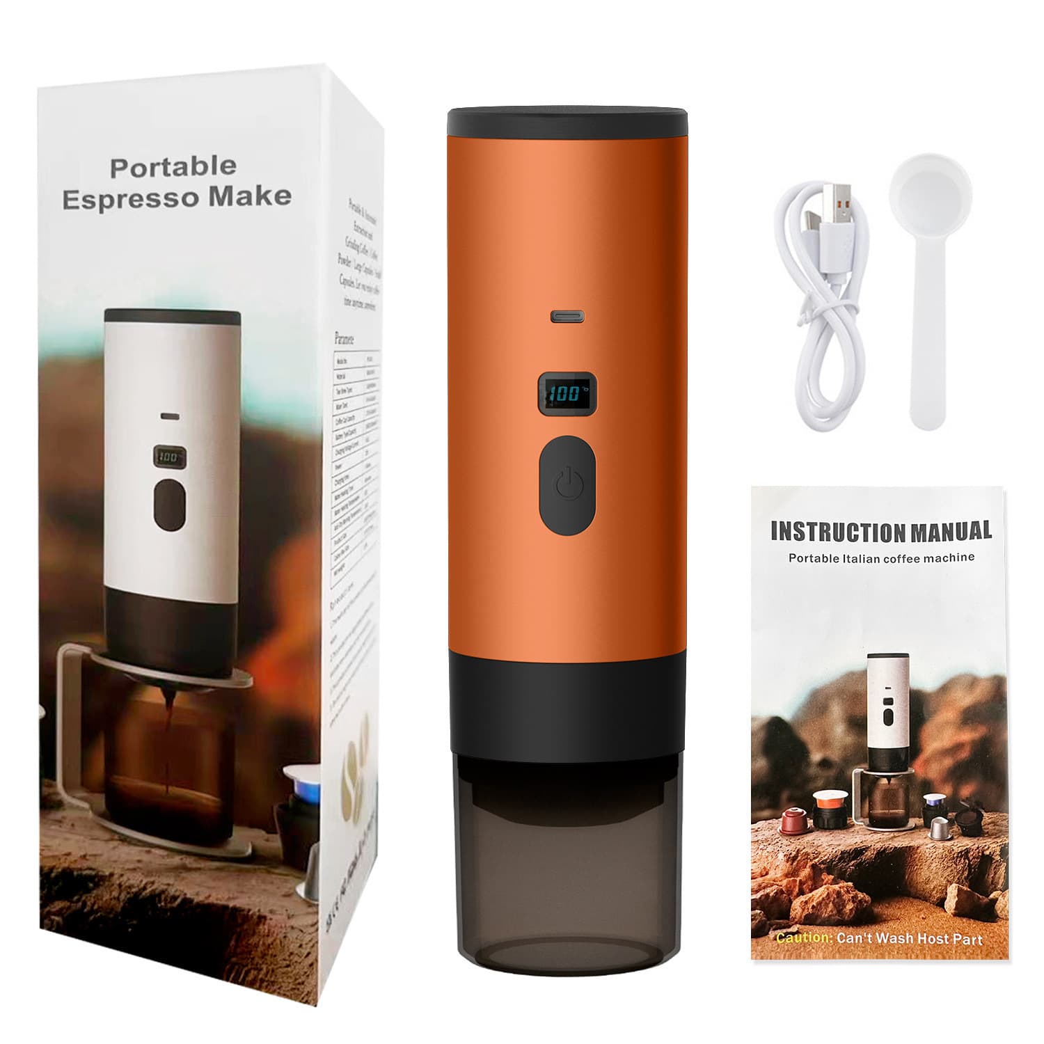 Outdoor Wireless Portable Espresso Machine for Car, Electric Espresso Capsule, Compact Home Portable Coffee Maker