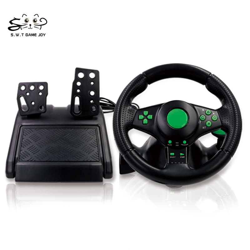 4-in-1 Cross-Border Factory Stock X-360/PS3/PS2/PC USB Force Feedback Steering Wheel