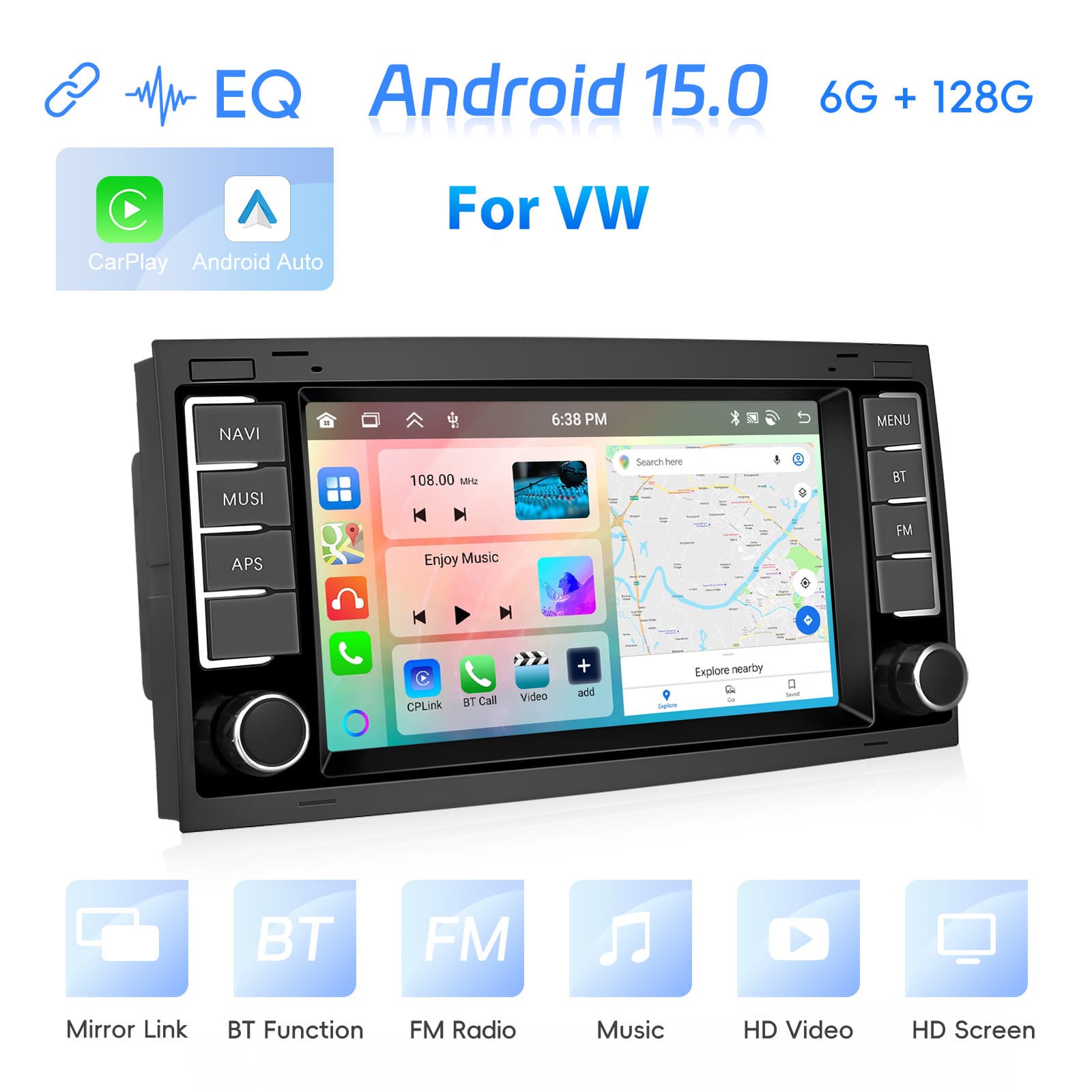 Cross-border Volkswagen Touareg 2004-2011 Car Navigation Carplay Central Control Display Reverse Camera All-in-One