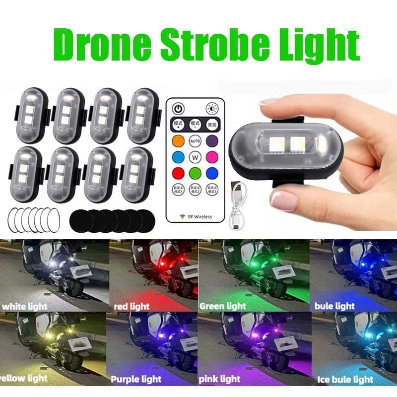 Cross-border Wireless Remote Control Aircraft Light, Car Motorcycle Colorful Flashing Warning Light, Drone Navigation Light, Rechargeable