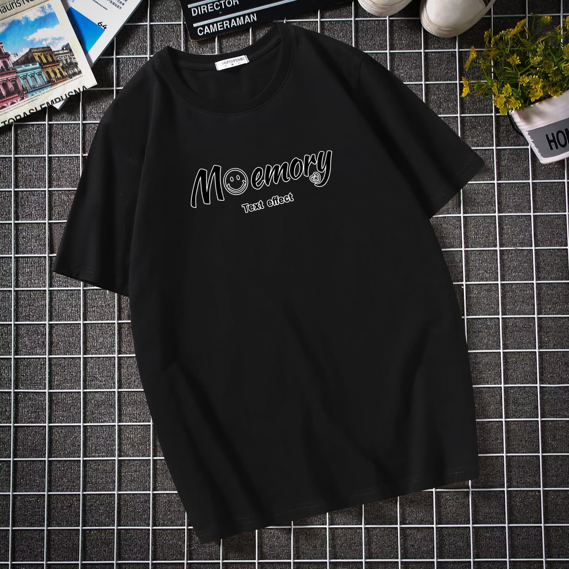 Spring Men's Short Sleeve T-Shirt Korean Streetwear Student Round Neck Loose Half Sleeve Top Plus Size T-Shirt