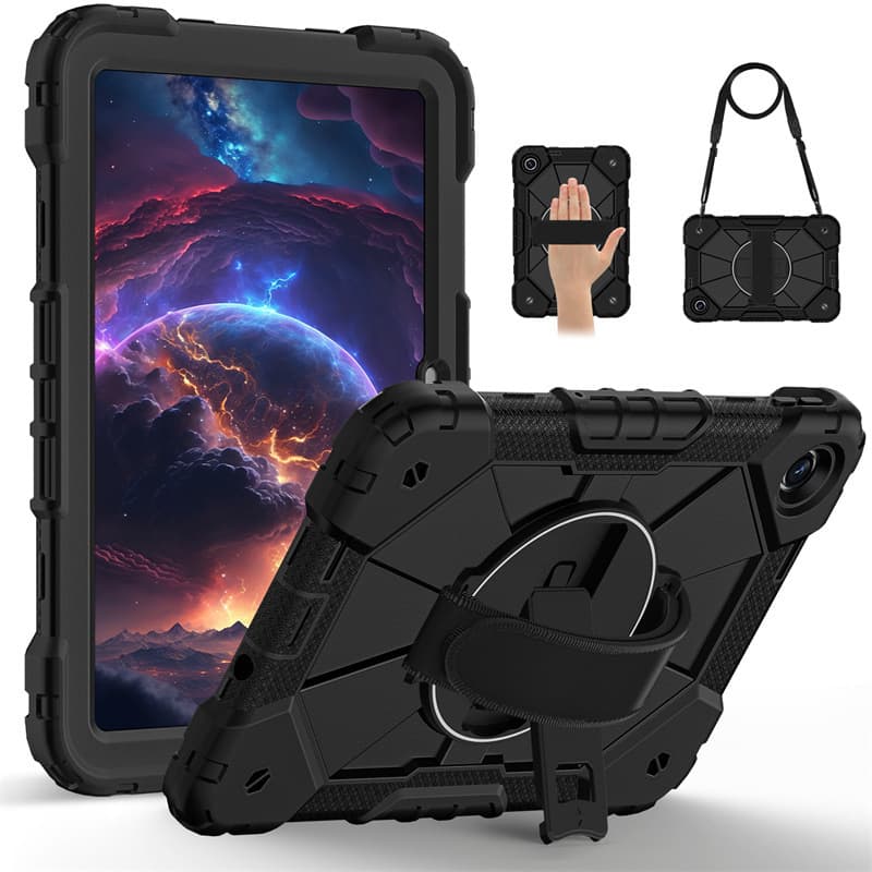 Suitable for Redmi Pad2 SE 9.7 silicone strap tablet case PC rotating stand Xiaomi Pad7 protective case