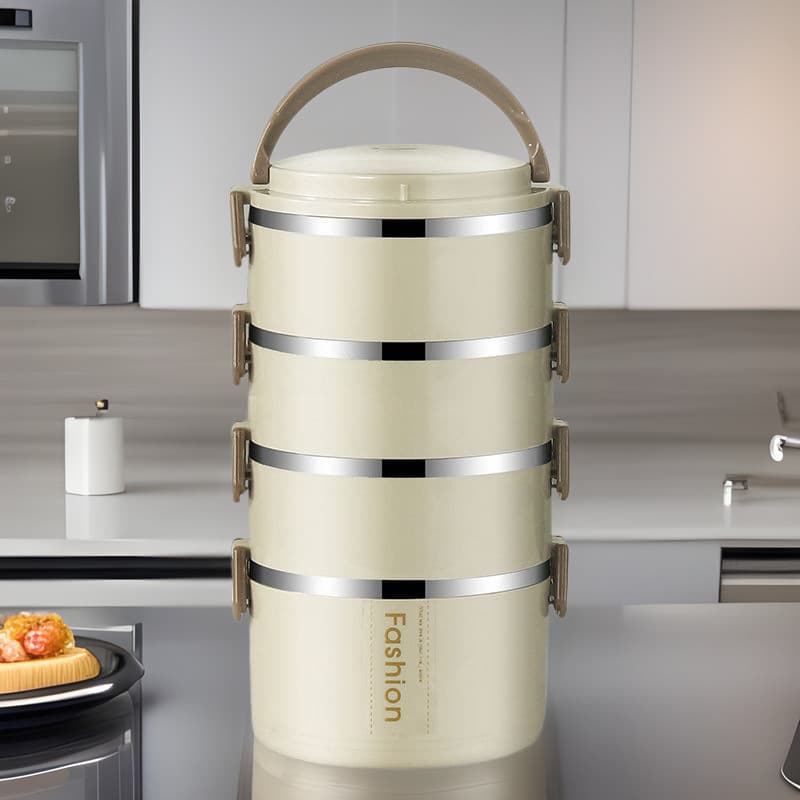 Stainless steel lunch box, insulated, portable, separated, cute lunch box for office workers, student lunch box, bowl with lid, insulated bucket