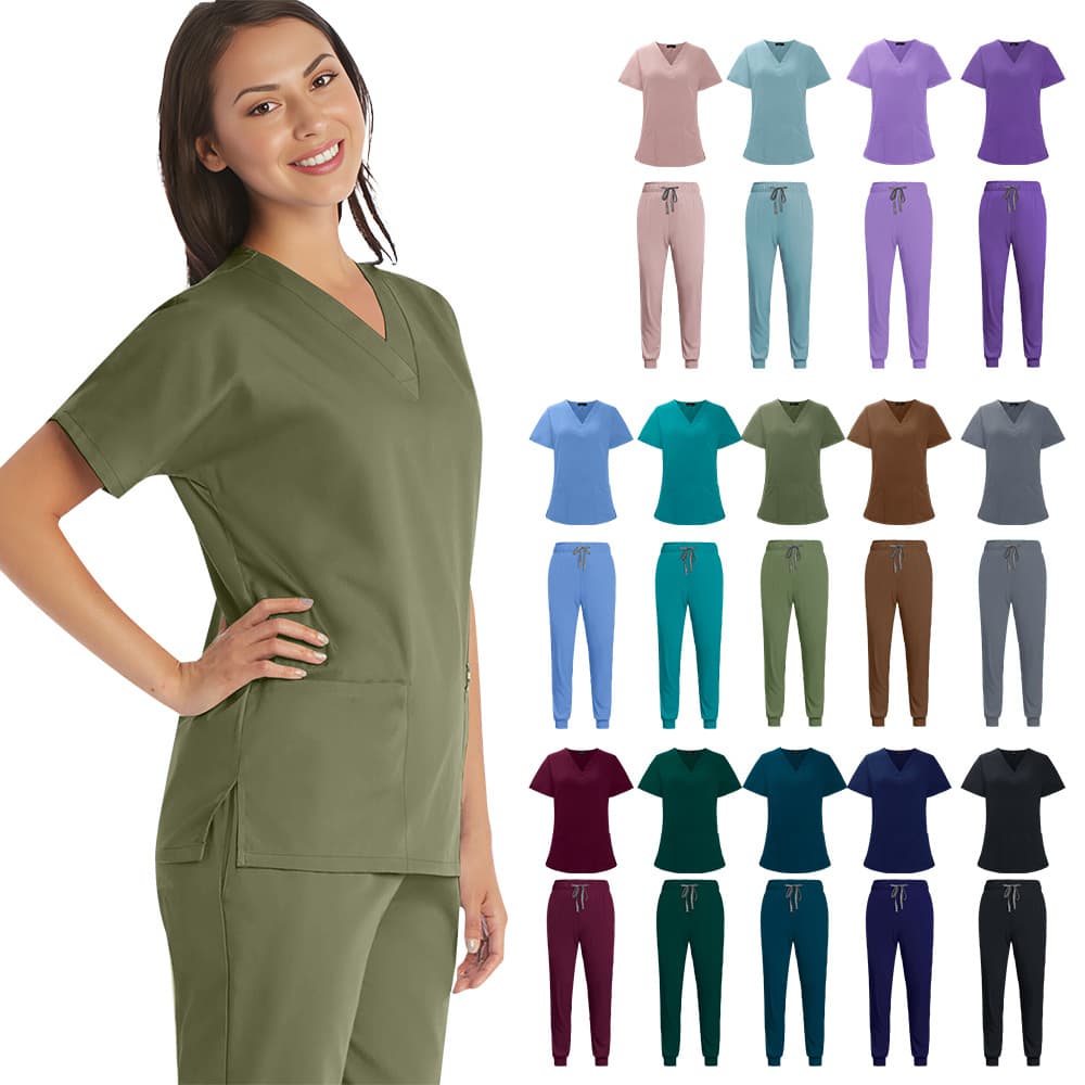 Scrub Suit Nurse Uniform Women Medical Scrub Wear Export Doctor Clothing Medical Uniform European American Set Short Sleeve