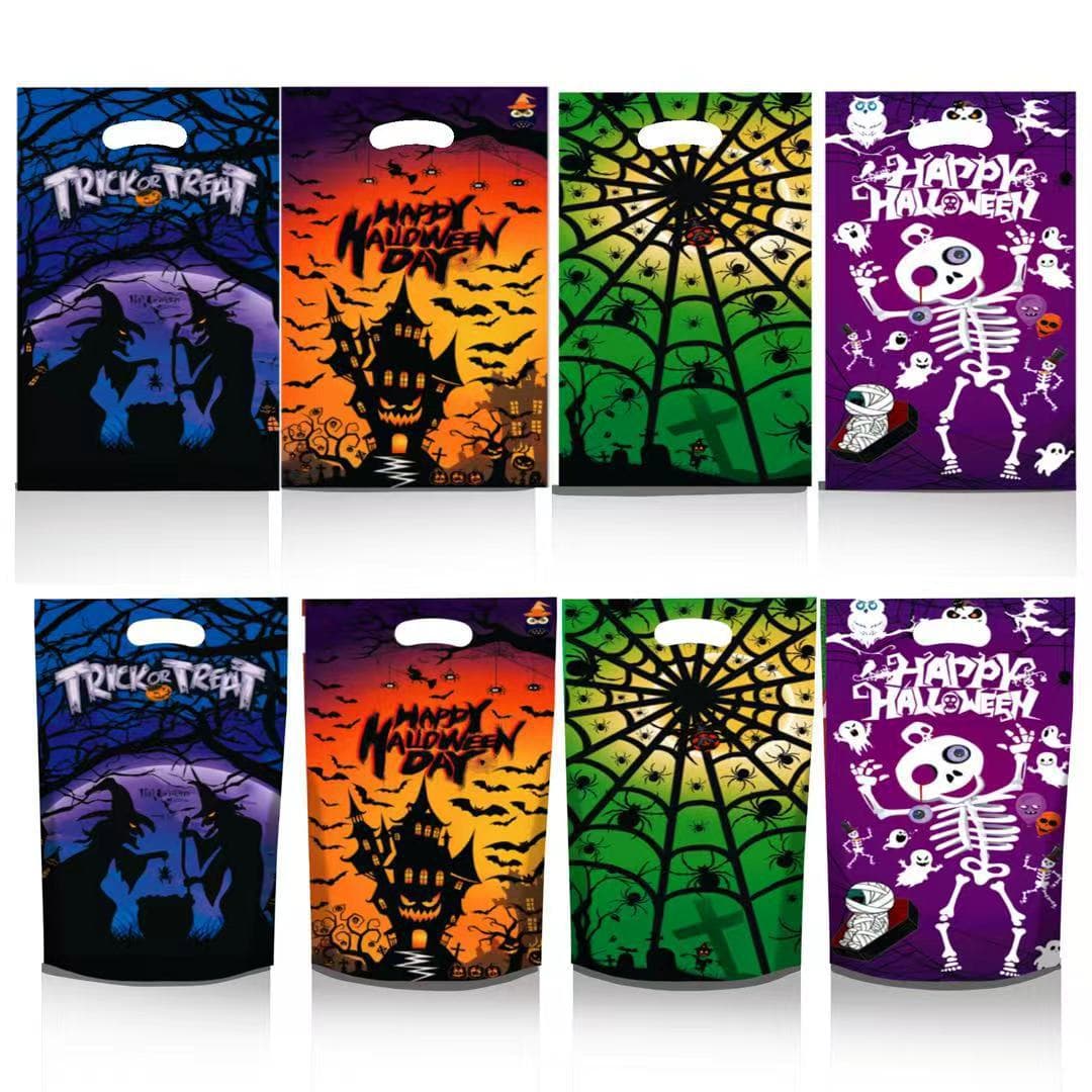 Halloween Handheld Gift Bags Ghost Festival Party Plastic Candy Bags Children's Trick-or-Treat Bags Snack Packaging Bags Wholesale