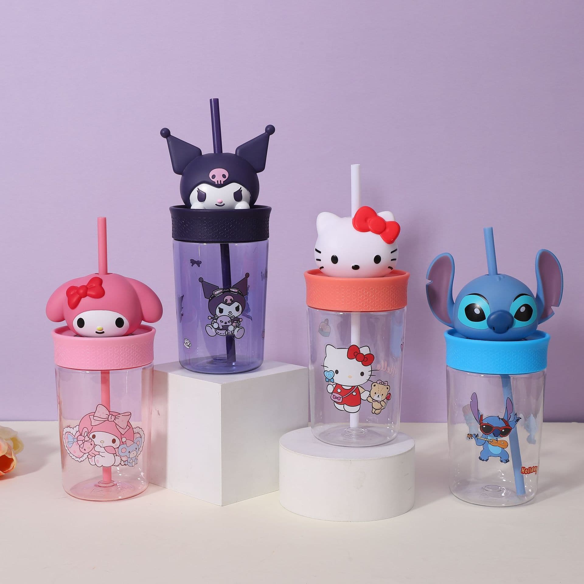 Cross-Border Popular Sanrio Plastic Cup Ovara Same Style Beverage Juice Cup Portable Mini Cartoon for Men, Women and Children