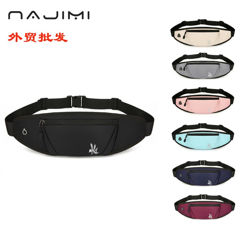 Amazon New Custom Logo Waist Pack Solid Color Lightweight Running Waist Pack with Headphone Jack Crossbody Bag