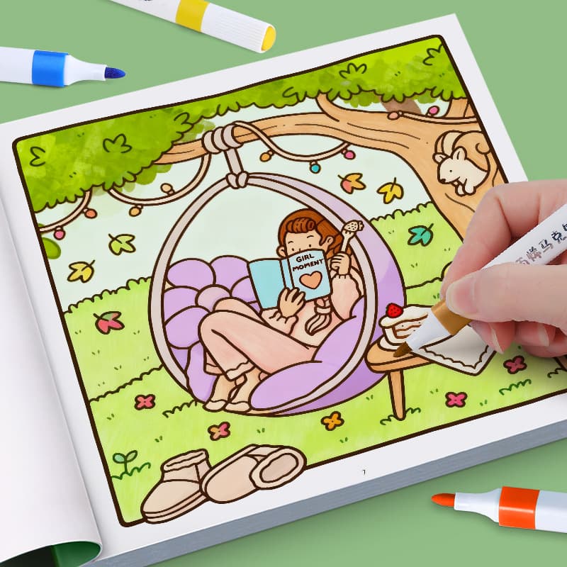 Cross-border Coloring Book for Kids Watercolor Painting Book for Elementary and Kindergarten Students Cute Character Drawing Book