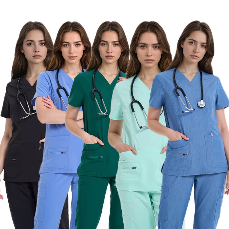 Scrub Set Amazon New Arrival Scrubs Multi-Color Options Stretch Quick-Dry Doctor Uniform Surgical Gown Export