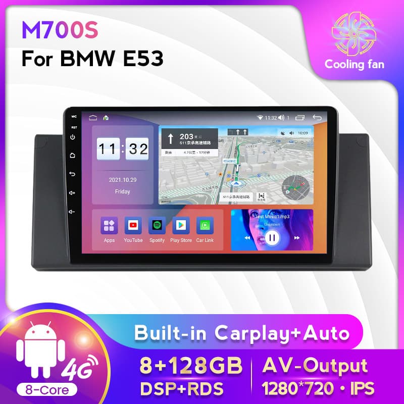 For BMW E53 X5 99-06 Upgrade Android Large Screen Car Navigation Head Unit 8+128G