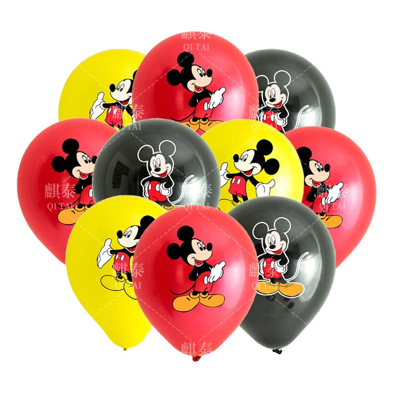 Mickey Mouse Theme Balloon Birthday Party Decoration 12-inch Thickened Mickey and Minnie Latex Balloon Set