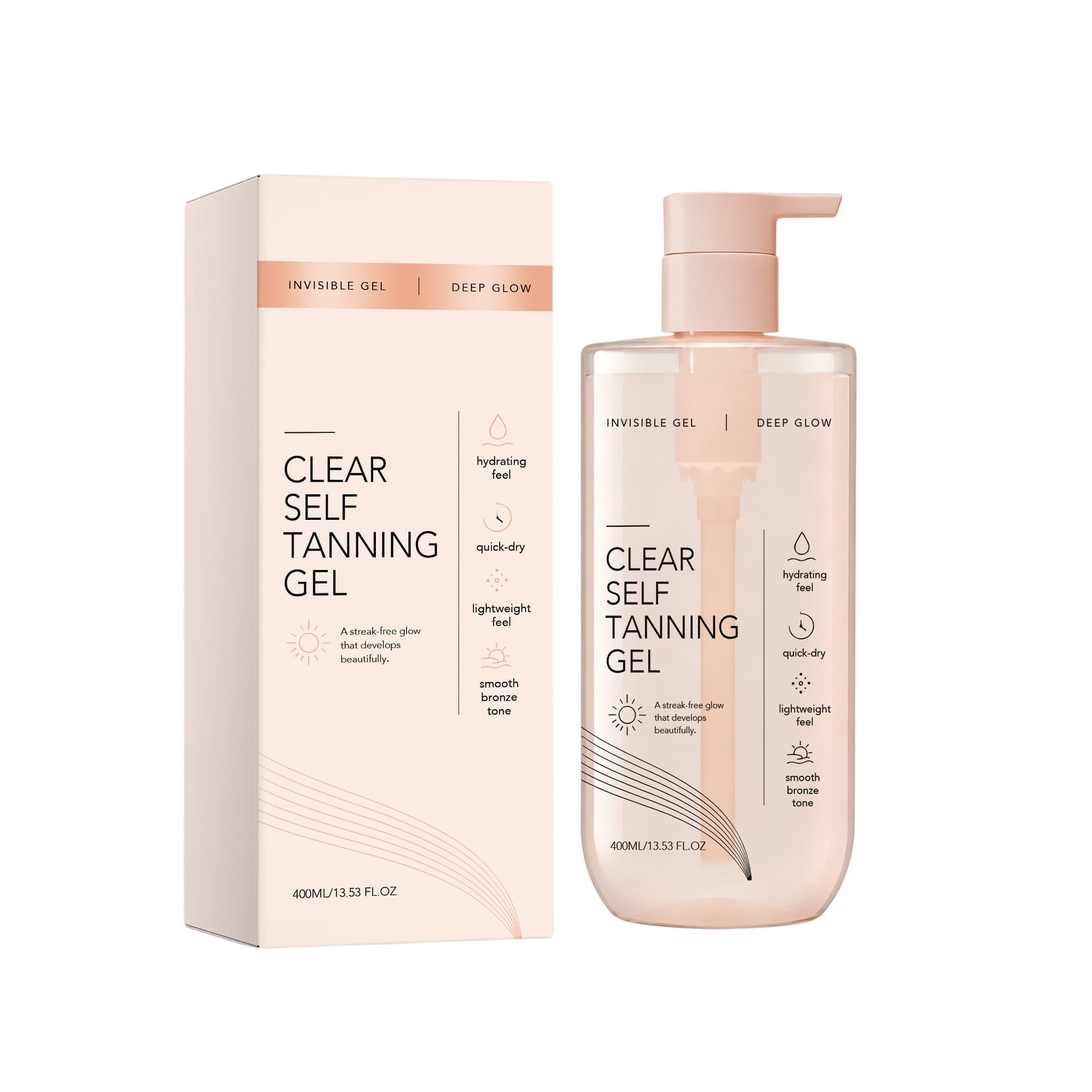Clear Self Tanning Gel - Clear, Soft Skin Tanning Gel, Hydrating, Refreshing, Transparent Gel