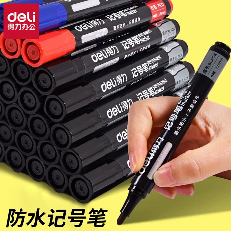 Deli marker black oil-based waterproof pen sk109 large-capacity logistics special oil-based pen large-head pen wholesale