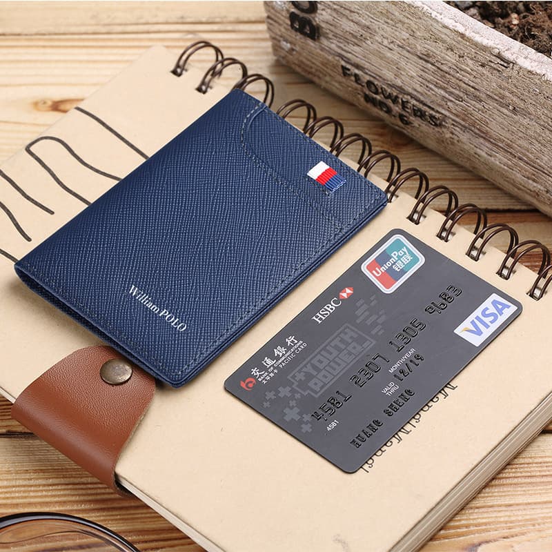 Yinghuang Paul Men's Card Holder Short Slim Mini Wallet Genuine Leather Card Case Card Sleeve Card Clip Wholesale