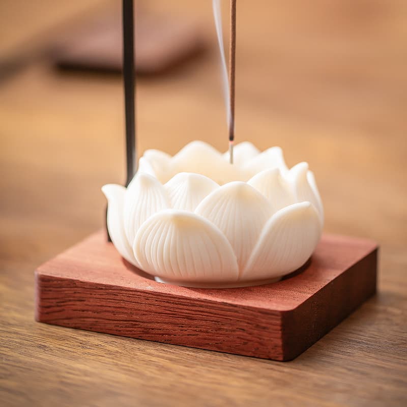 Zen Creative Lucky Cat Incense Burner Stick Holder for Home Living Room Tea Tray Agarwood Sandalwood Base Decoration