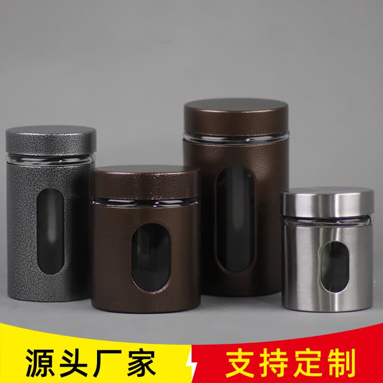 Lead-Free Glass Storage Canister Tea Leaf Container Moisture Proof Preservation Box Dried Fruits Nuts Snack Jar Stainless Steel