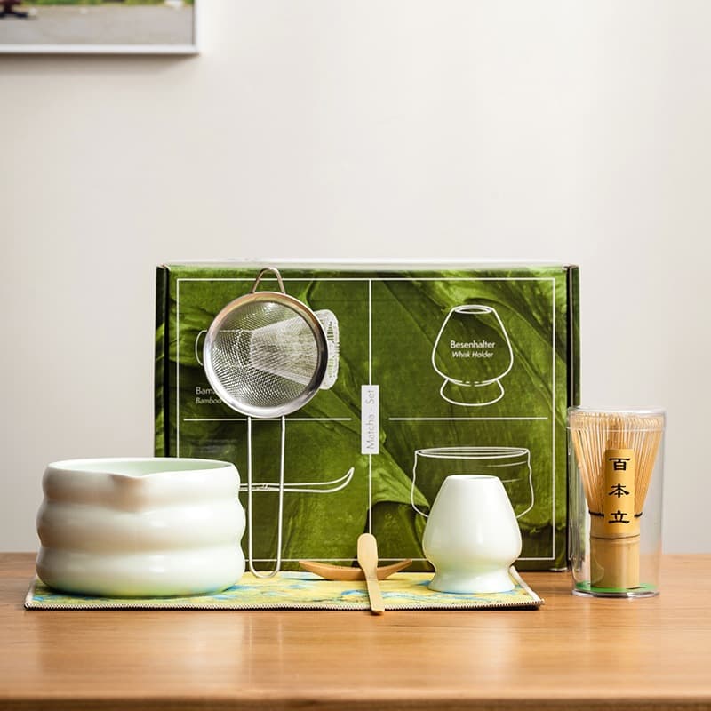 Cross-border exclusive ins-style matcha tea set, Japanese chasen matcha bowl, chasen holder, gift box