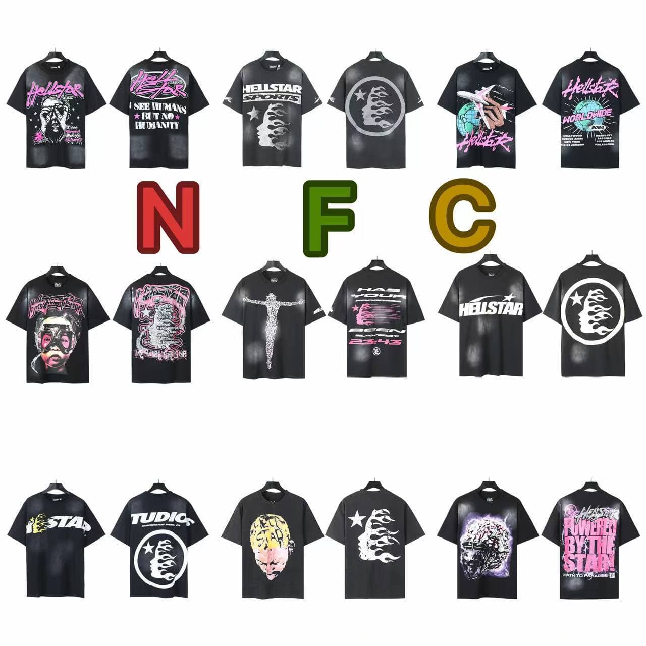 Cross-border fashion brand American high street Hellstar Hellstar washed and aged retro printed short-sleeved T-shirt for men and women