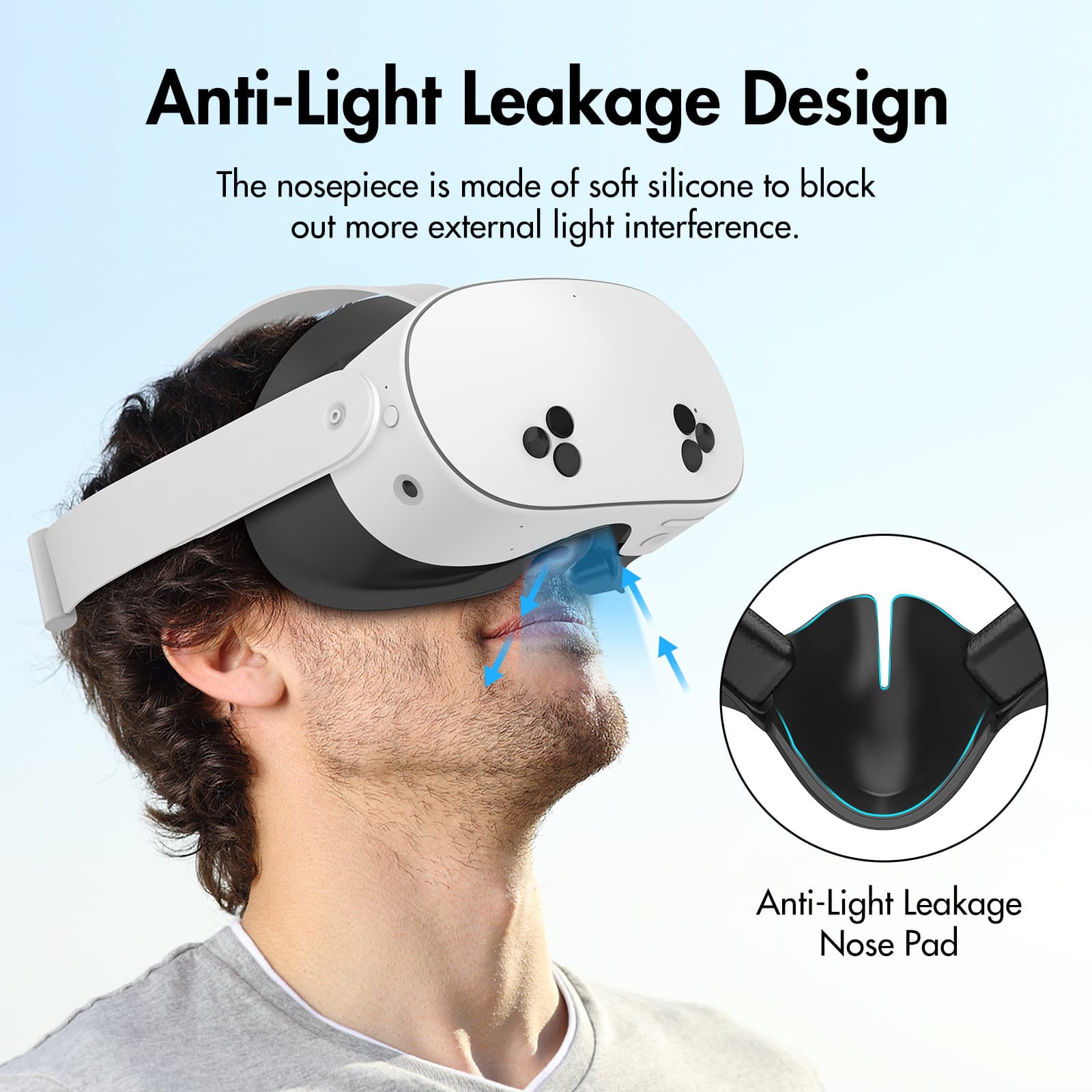 Cross-border New Meta Quest 3S Replacement Face Pad ABS+PU Leather Sponge Soft Skin-Friendly VR Accessory