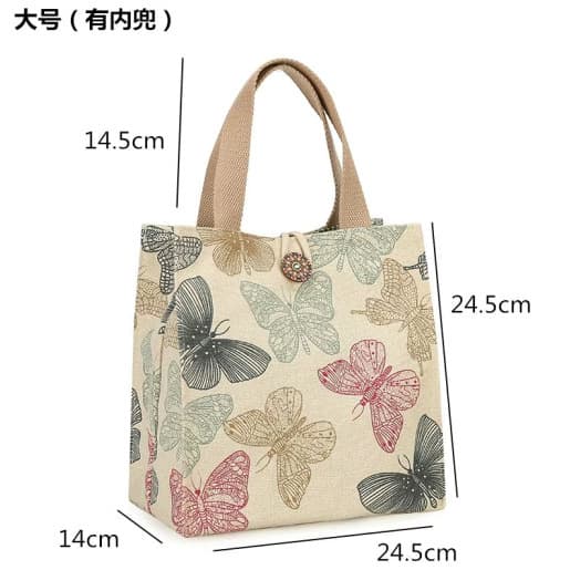 European and American style fashionable canvas tote bag for work, lunch bag, lunchbox bag, and diaper bag for taking children out.