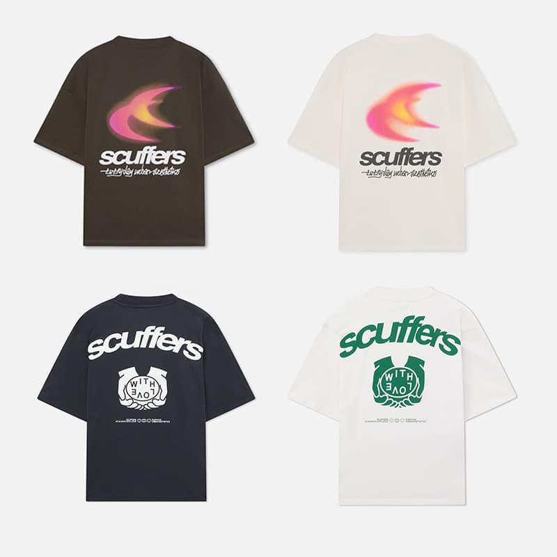 scuffers 26SS New Cross-Border Spring/Summer Cotton Short-Sleeve Unisex Crewneck T-Shirt Streetwear T-Shirt