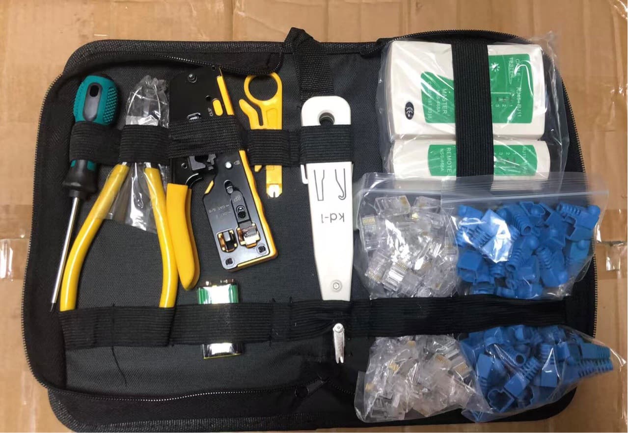 Network Tool Kit, Through-Hole Pliers Combo Tool Kit, Tool Repair Kit, Network Tester Set