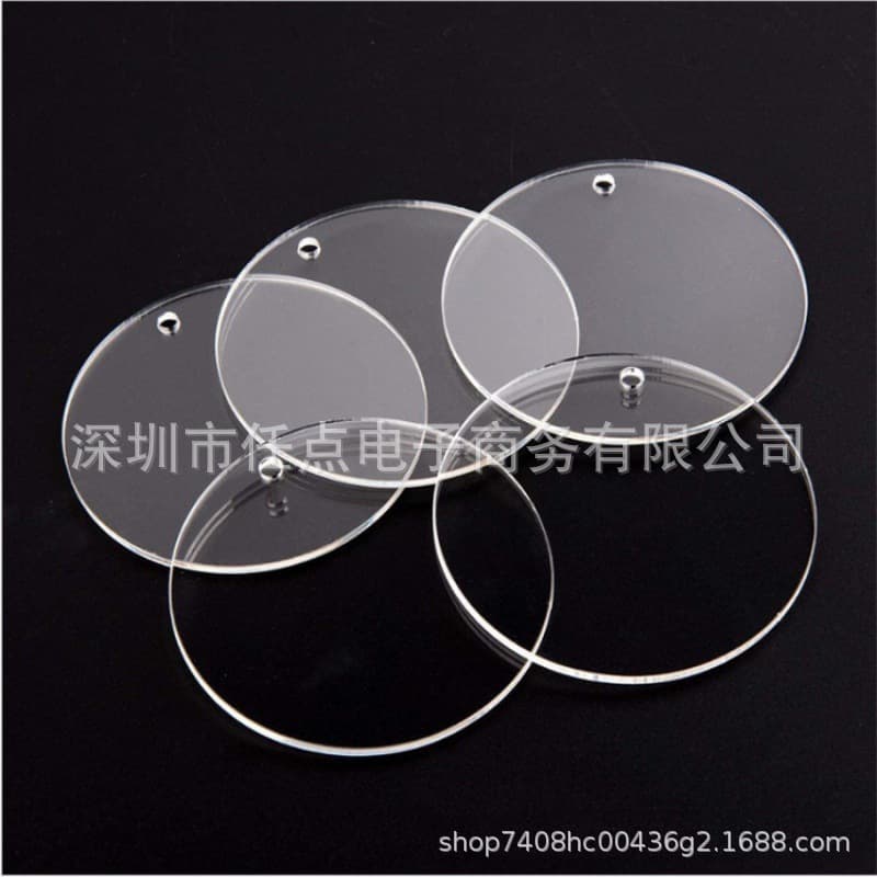 Factory Direct Acrylic Transparent Round Pieces DIY Keychain Sets Combination Round Hexagon Heart Square