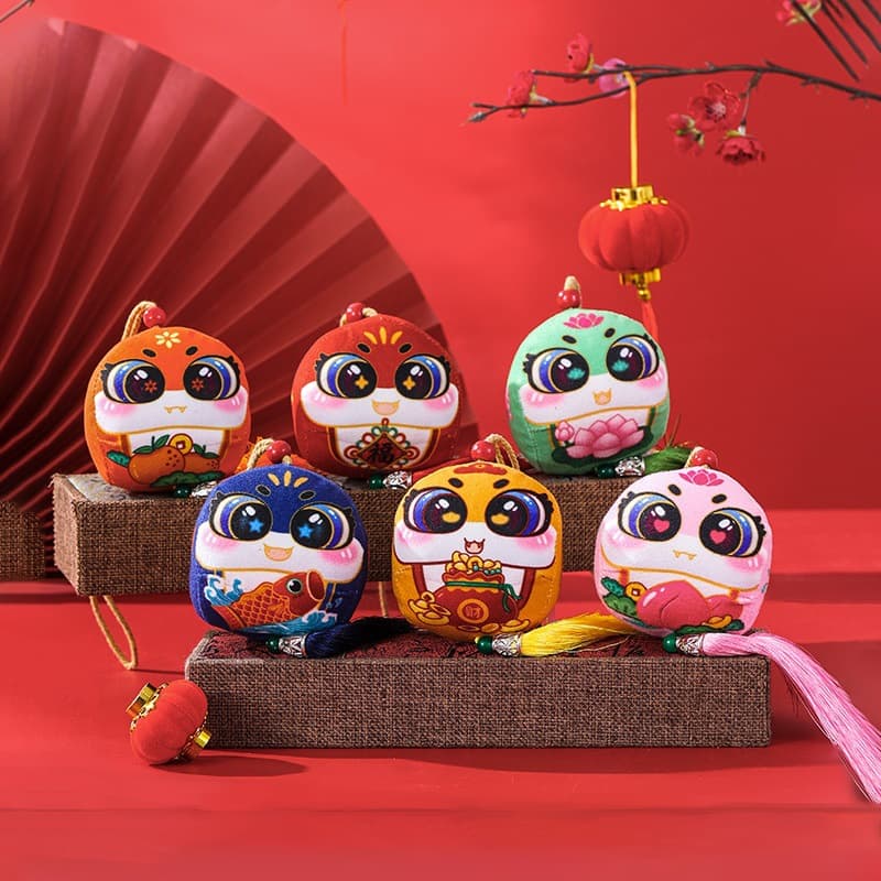Year of the Snake New Year Sachet Car Hanging Decoration, Spring Festival Ancient Style Portable Pouch, Sachet Accessory for Backpack and Plush Toy