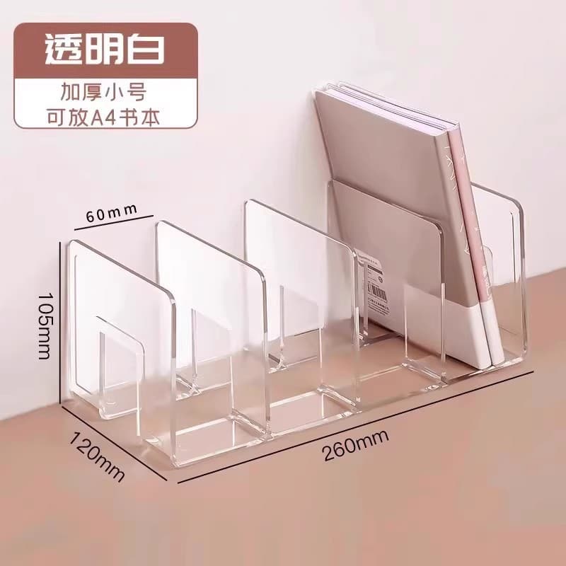 Transparent Bookend Student Desktop File Holder Divider Panel Clip 4-compartment Book Rest Bookend TikTok Cross-border Foreign Trade Drop Shipping