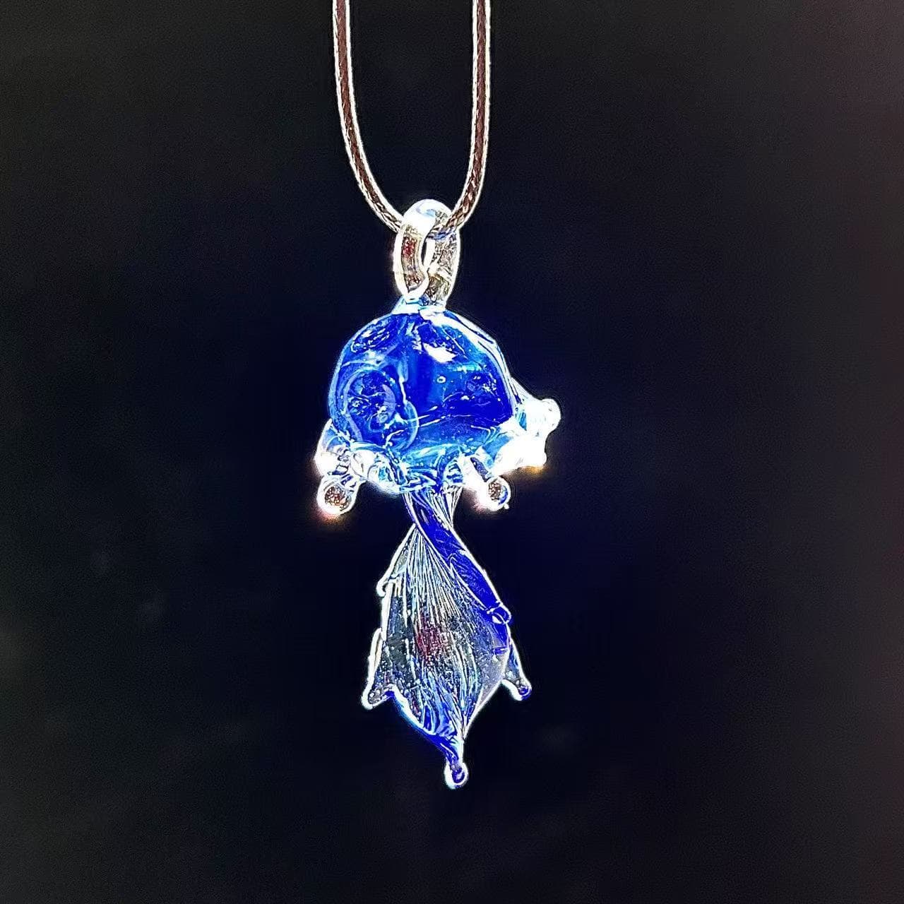 Imported Material Pure Handmade Glass Jellyfish Pendant, Office Cultural and Creative High-End Retro Craft Gift Accessory Hanging Ornament
