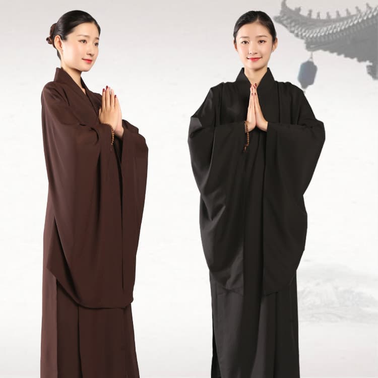 Buddhist worship ceremony, Haiqing robes for lay Buddhists, both men and women, monk's robes, Buddhist robes, meditation robes, Haiqing kasaya (coffee color)