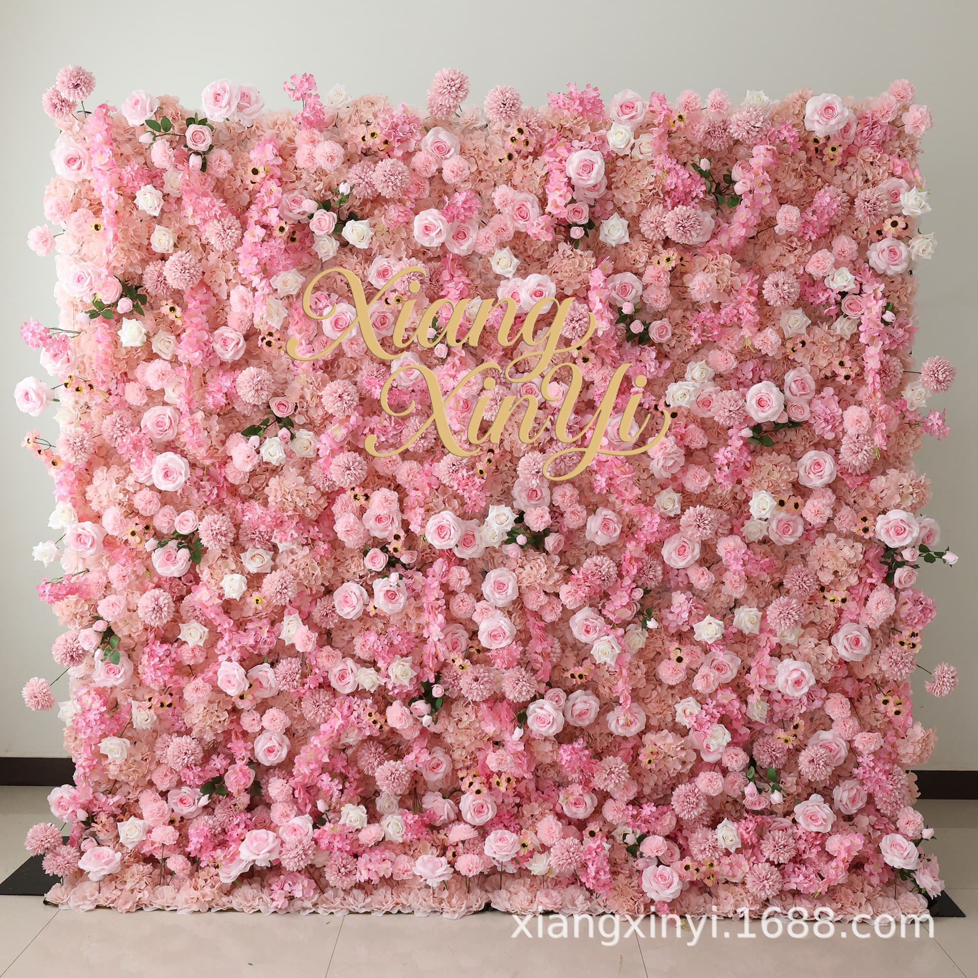 CB-668 Free Shipping Manufacturer Cloth Background Simulated Flower Wall Pink Purple Internet Celebrity Check-in Decoration Set Props