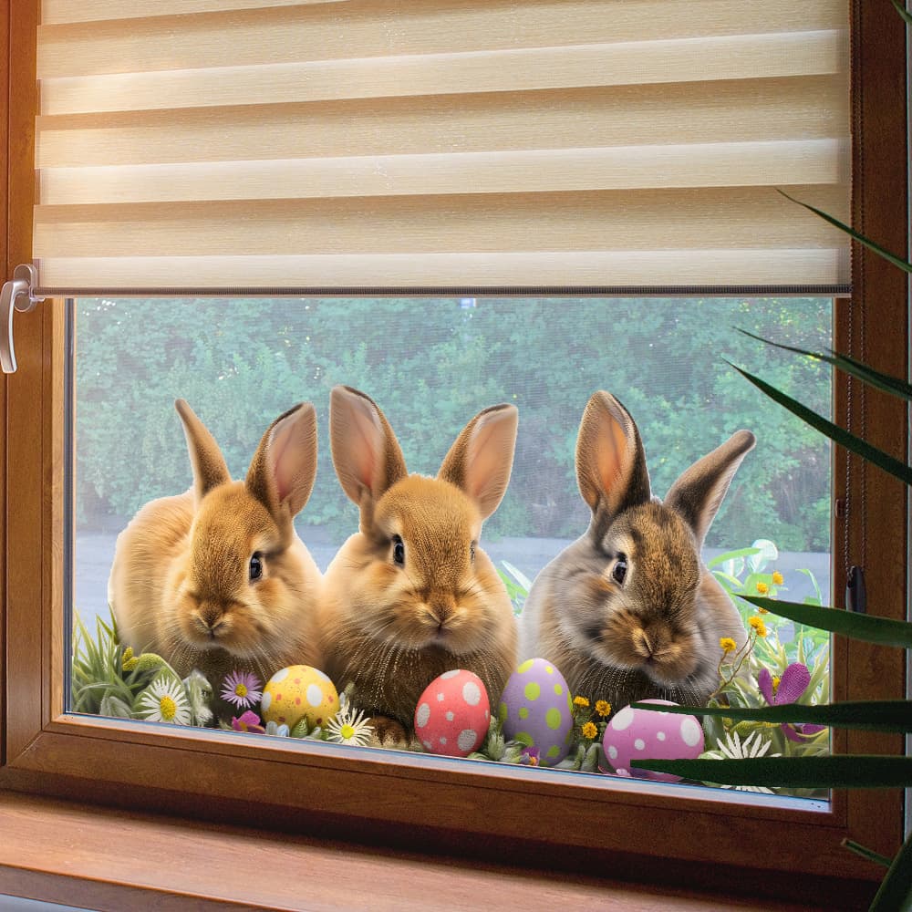 AD36298-Pastoral style bunny egg window sticker Easter kitchen balcony glass decoration sticker