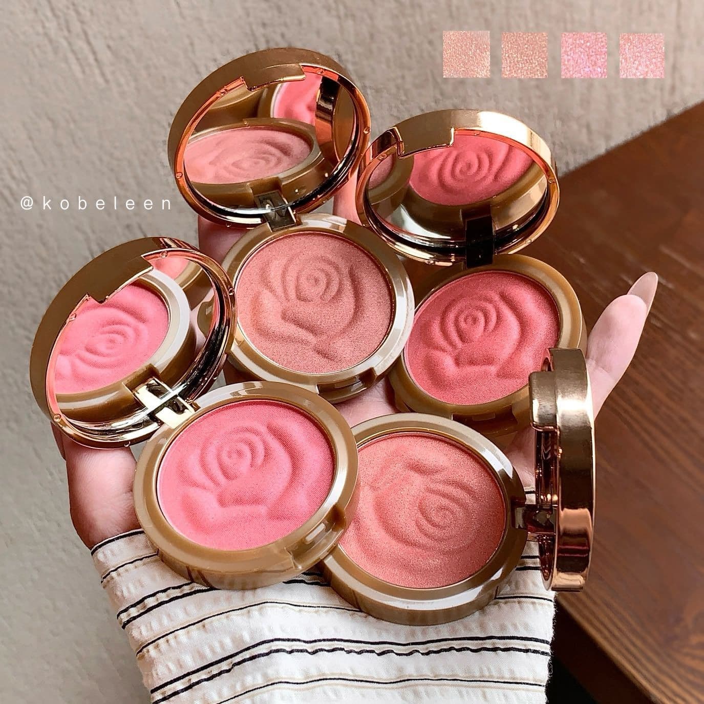 Kobeleen Kabirang Pattern Blush Matte Shimmer Natural Long-Lasting Color Face Rose Blush