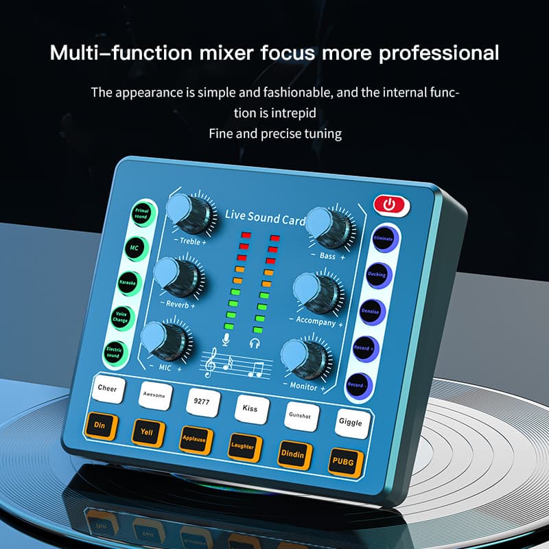 M8 English Sound Card Cross-Border Direct Supply Live Streaming Dedicated Various Instruments Compatible with Computer and Mobile Phone
