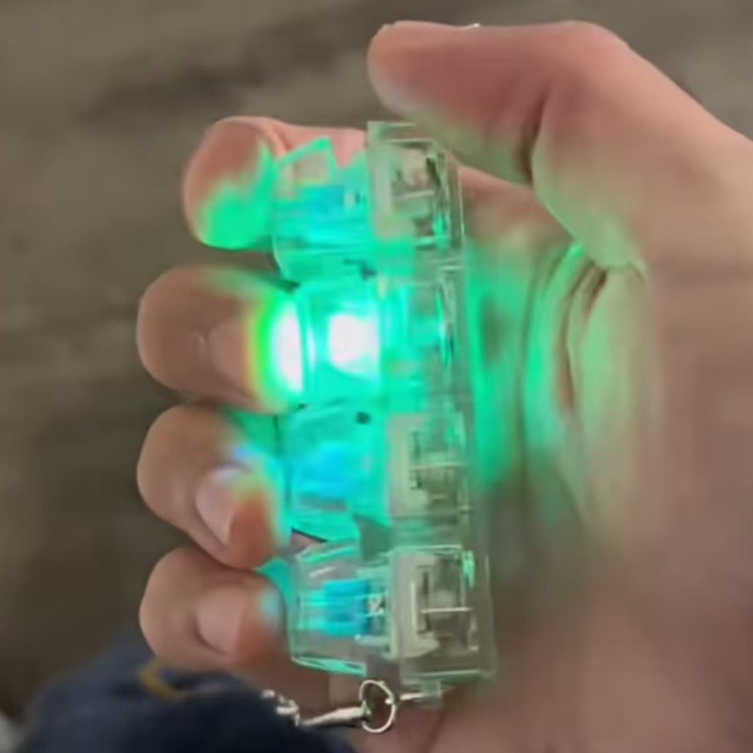 [RGB Lighting] Creative Stress Relief Button Keychain Fidget Toy Keyboard Switch Tester with Glowing Transparent Keycap