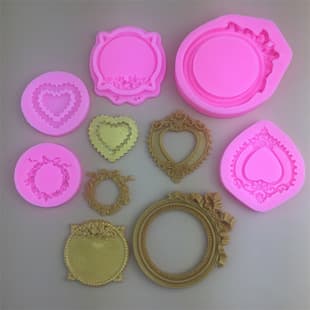 Bow Double Layer Heart Frame Series Silicone Mold Chocolate Fondant Resin Candle Mold Decorative Border Mold