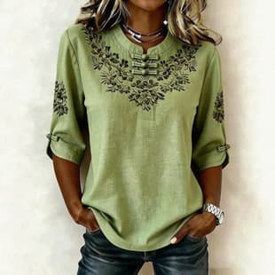 Amazon Cross-Border New Floral Print Women's Blouse