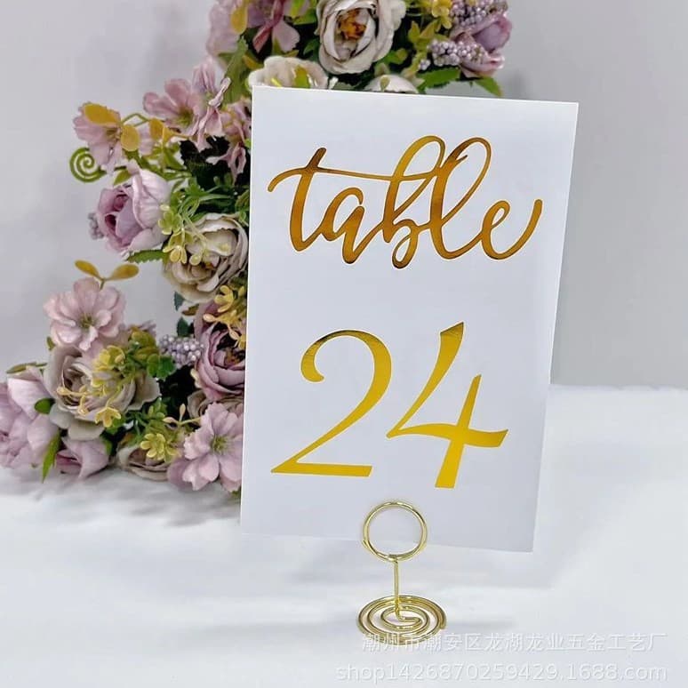Custom Name Card Holder Tag Clip Standing Message Clip Desktop Note Clip Photo Clip Menu Stand Seat Clip