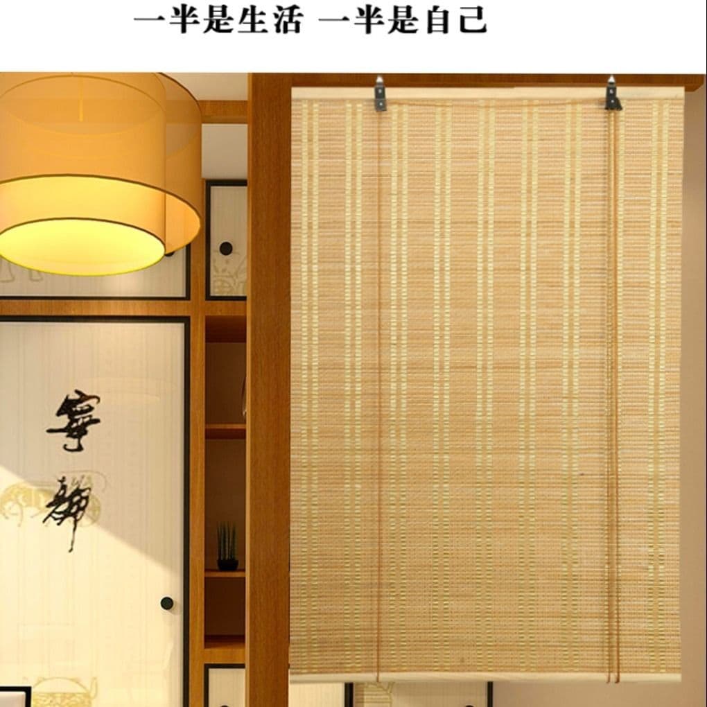 Bamboo roll-up sunshade partitions for balconies, tea houses, restaurants, malls, door curtains, living rooms, sunrooms, hook lift, customizable.