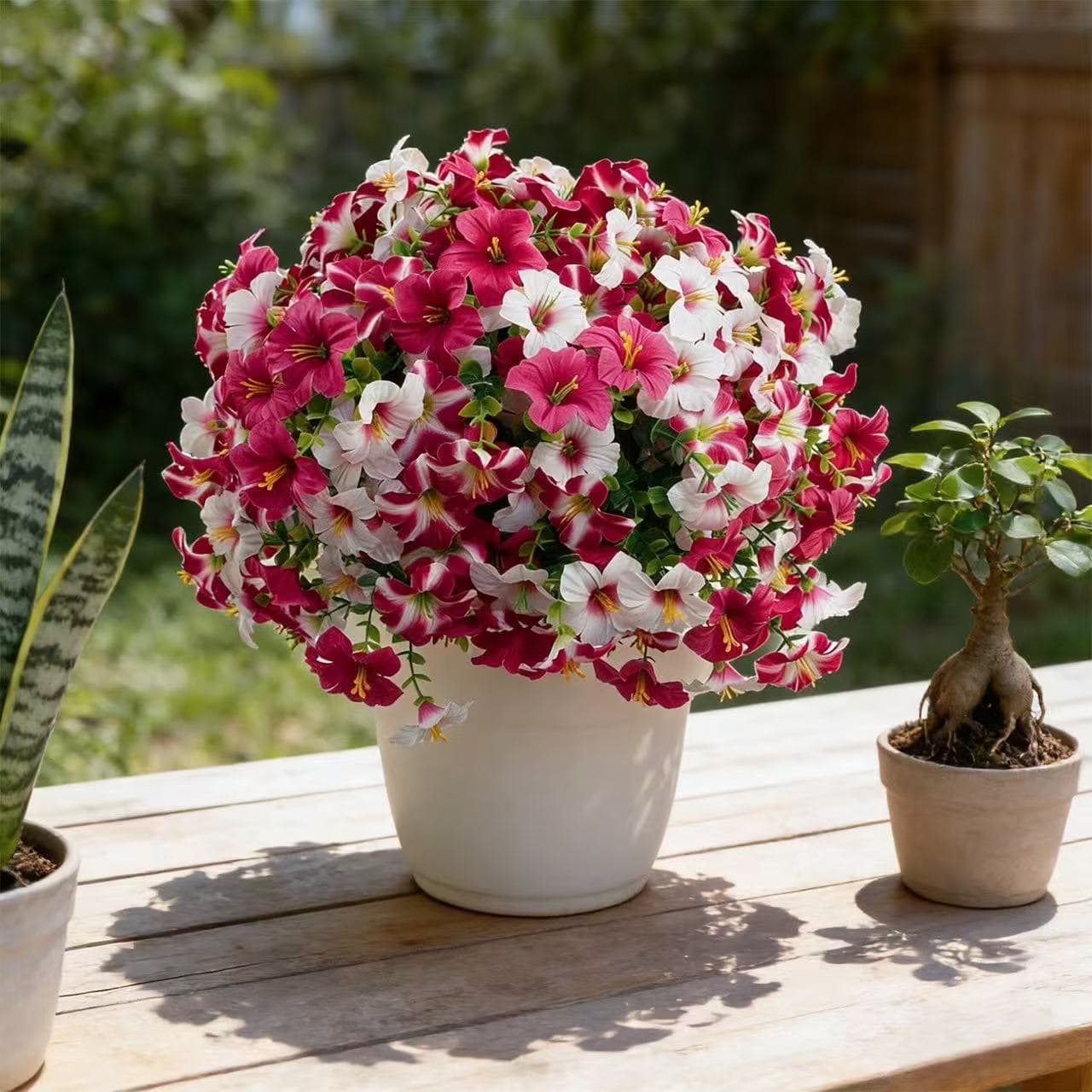 Cross-border Spring Outdoor Garden Artificial Flowers 7-Branch Eucalyptus Morning Glory Home Courtyard Decoration Fake Flowers
