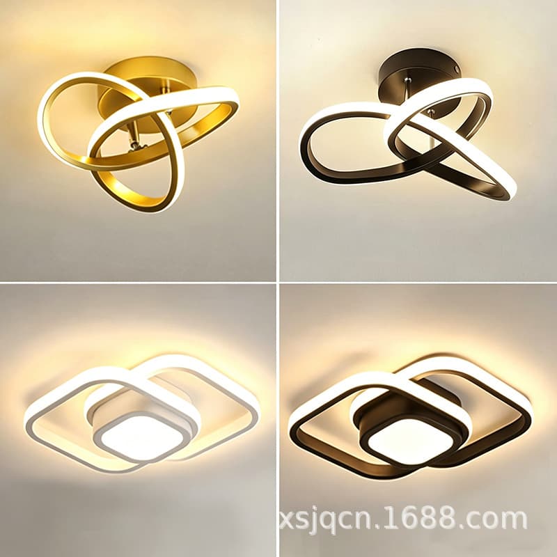 Simple LED ceiling light for entryway, corridor, hallway, cloakroom, staircase, balcony, mid-century style ceiling light