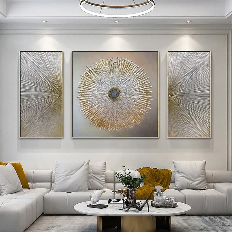 Pure Hand-Painted 3D Oil Painting Modern Art Abstract Hanging Texture Art, Living Room Painted Background Wall Decor Sofa