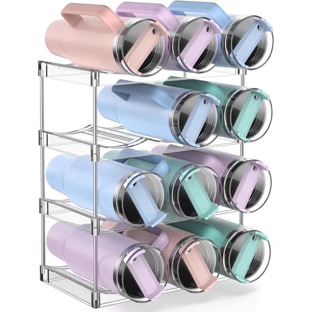 Cross-Border Transparent Detachable Column Cup Rack, Stackable Water Bottle Holder, Multi-Functional Foldable Household Storage