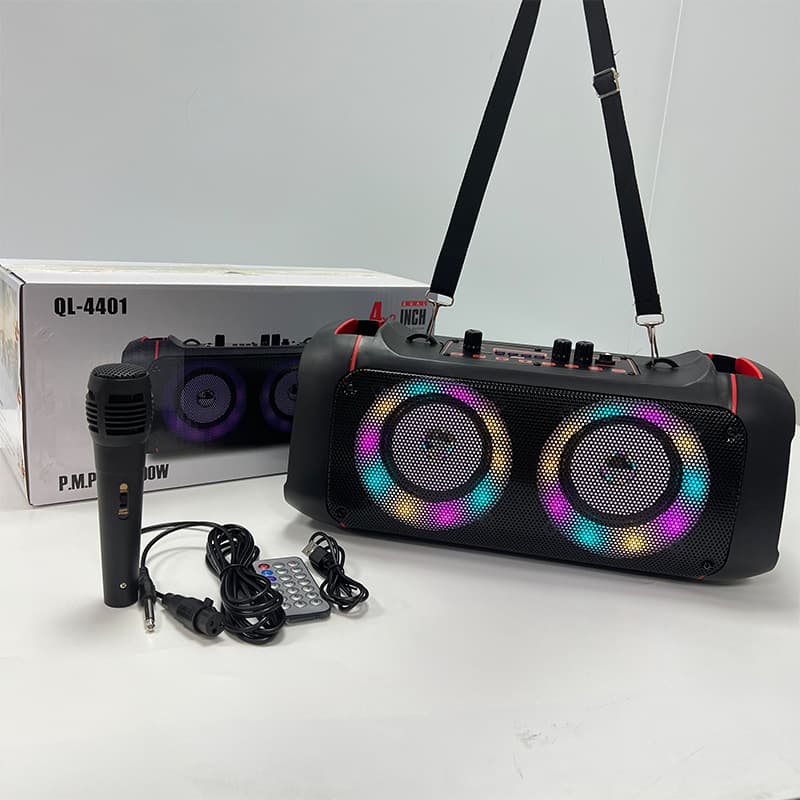 Outdoor Wireless Subwoofer Dual 4-inch Bluetooth Speaker, Desktop High-Aesthetic with Microphone for Karaoke