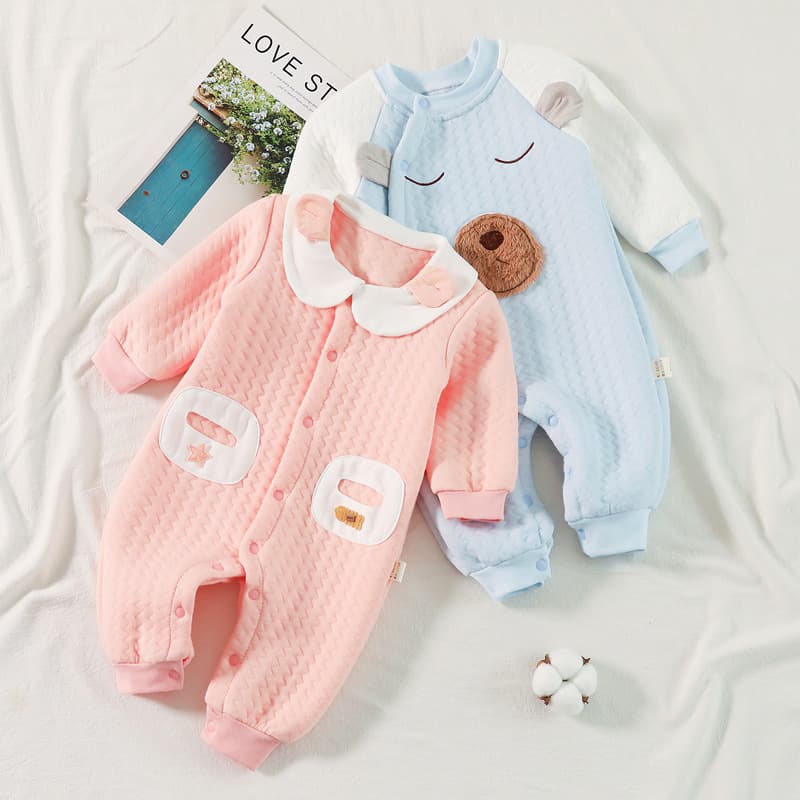 Newborn clothes, baby onesies, thickened spring and autumn clothes, outdoor clothes, baby autumn and winter clothes, rompers