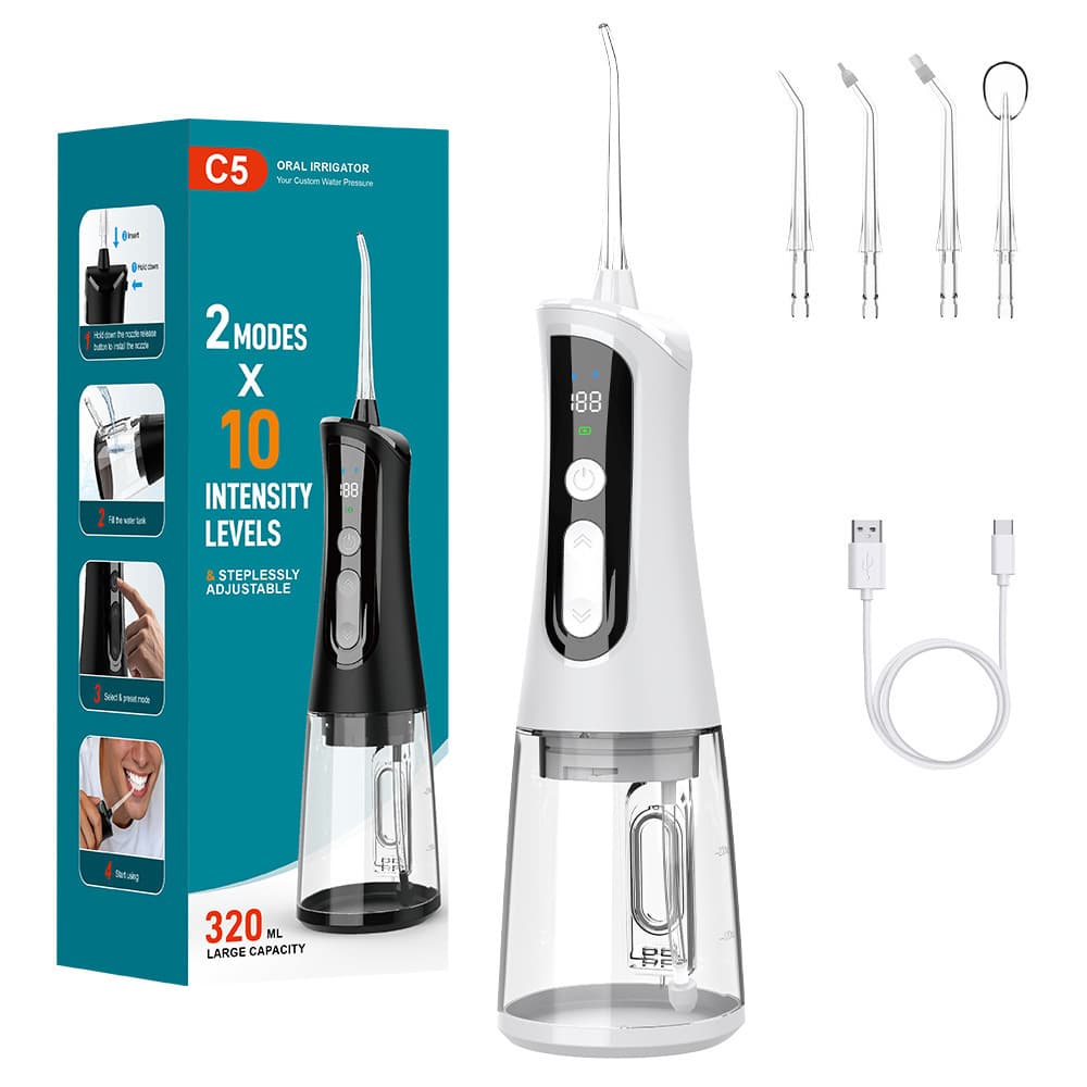Cross-Border Electric Dental Irrigator, 10-Level Water Pressure Adjustment, Portable Dental Cleaner, High-Efficiency Dental Irrigator, Oral Cleaning