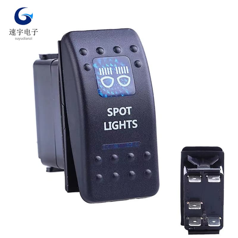 Car RV yacht modified ship type switch 5 feet 2 gear double light ON-OFF 12v waterproof rocker switch