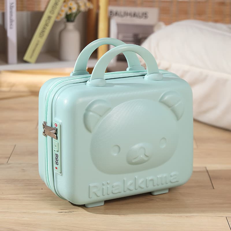 Makeup Case 14 Inch Children Cute Cartoon Travel Suitcase Bear Password Suitcase Luggage Storage Carry-on Gift